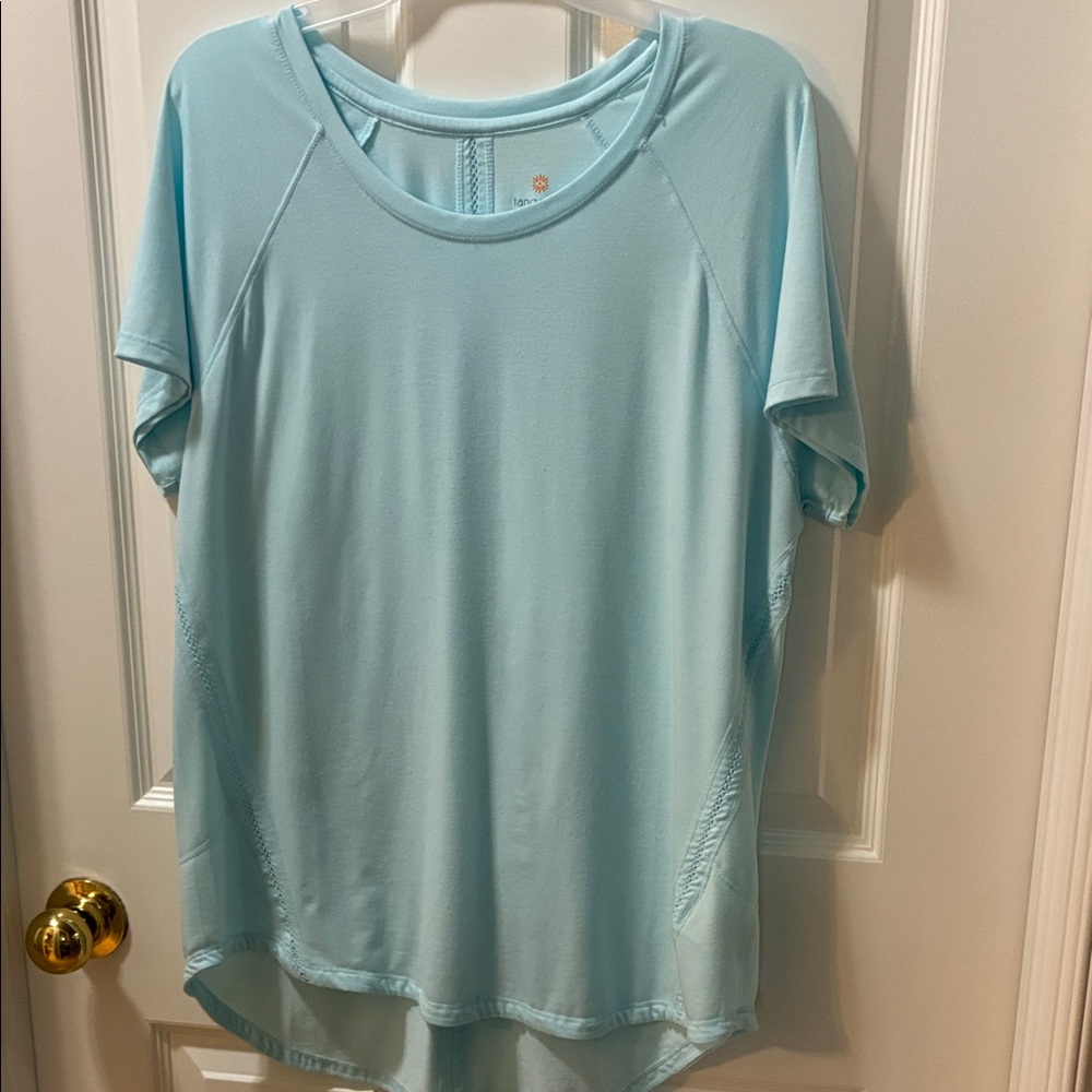Tangerine Light Blue Short Sleeve Sports Top